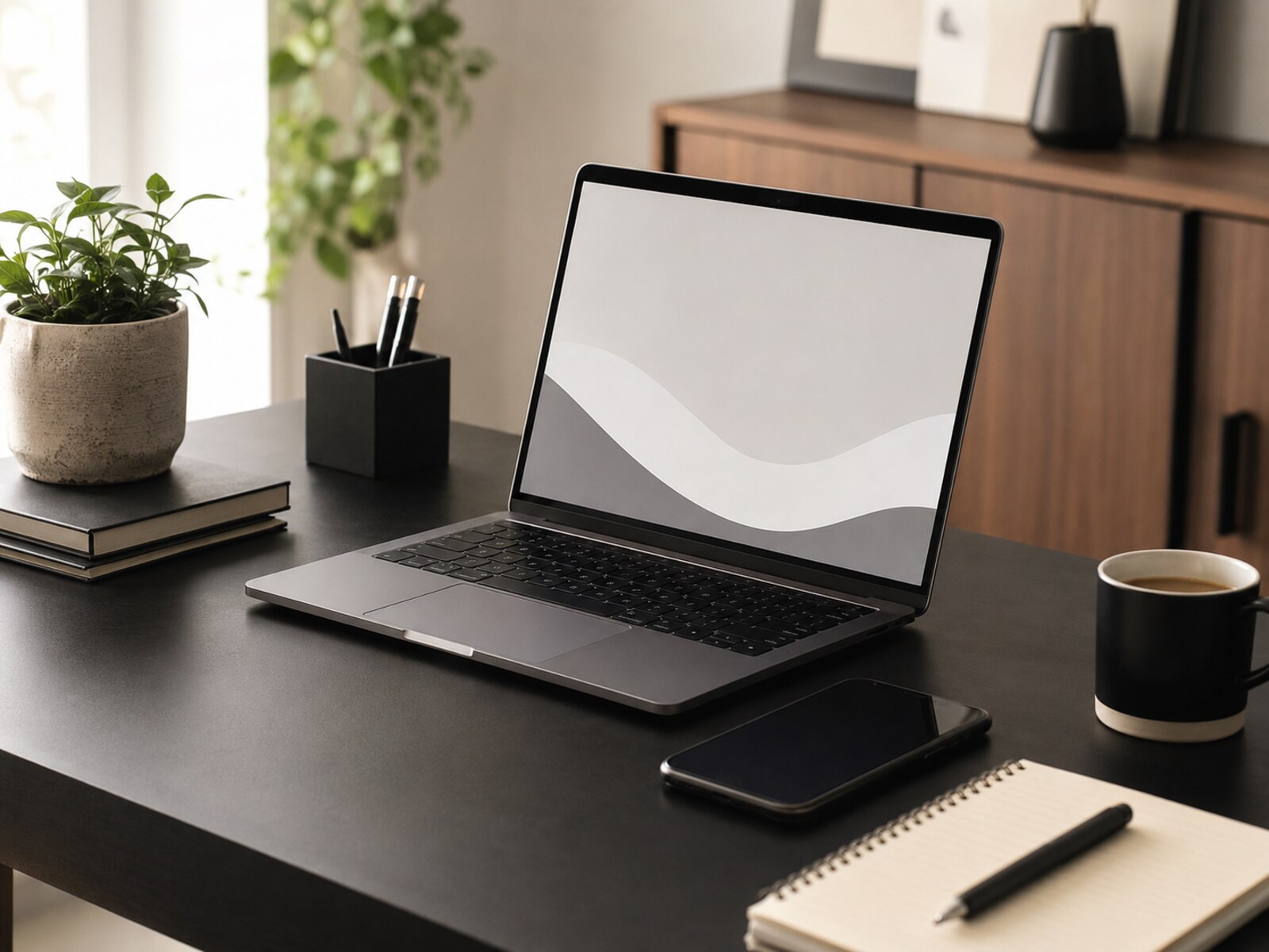 Espaço de trabalho de pequeno negócio com notebook